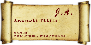 Javorszki Attila névjegykártya